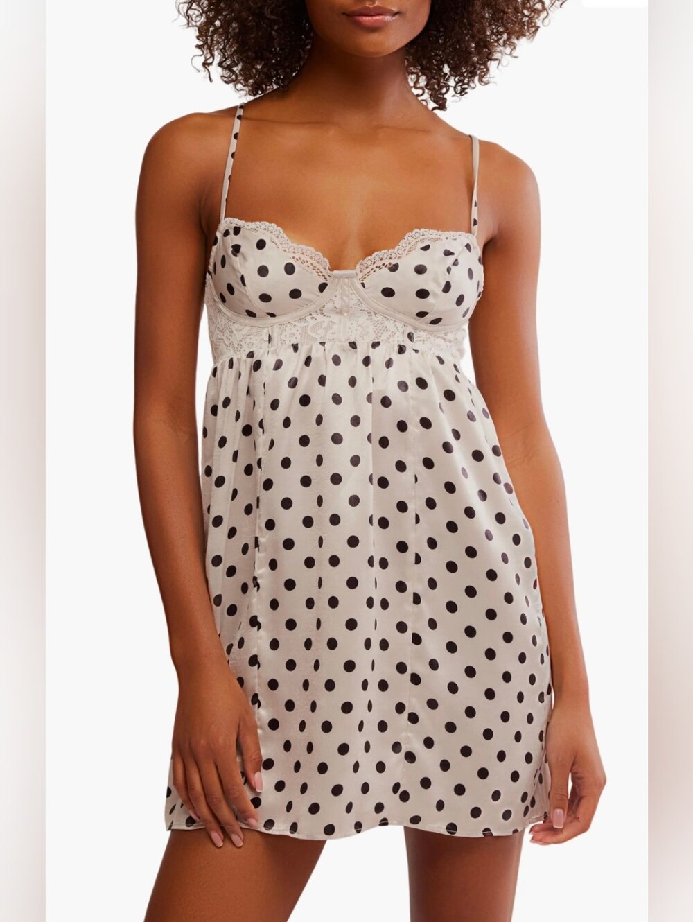 Free People Intimately FP Midnight Muse Mini Nightgown in Off-White Tea Combo